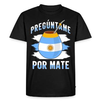 Argentina flag Argentine yerba mate tea - Men's Premium Organic T-Shirt - black - Front - Nico (187cm)