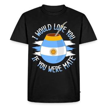 Argentina flag Argentine yerba mate tea - Men's Premium Organic T-Shirt - black - Front - Nico (187cm)