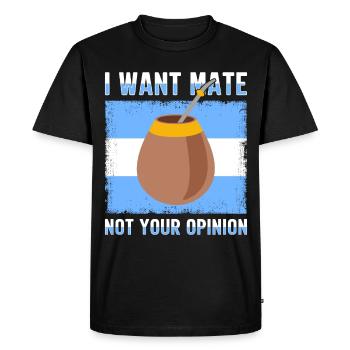 Argentina flag Argentine yerba mate tea - Men's Premium Organic T-Shirt - black - Front - Nico (187cm)