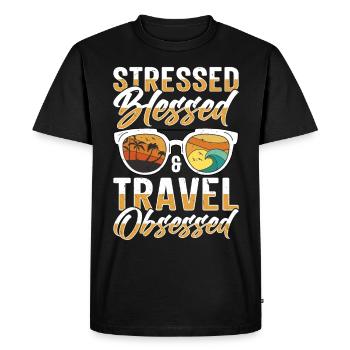 Travel Job Travel Bug Profession Holiday Travel Agency - Men's Premium Organic T-Shirt - black - Front - Nico (187cm)