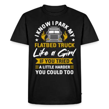 Truck Flatbed Machine Cargo Vehicle - Men's Premium Organic T-Shirt - black - Front - Nico (187cm)