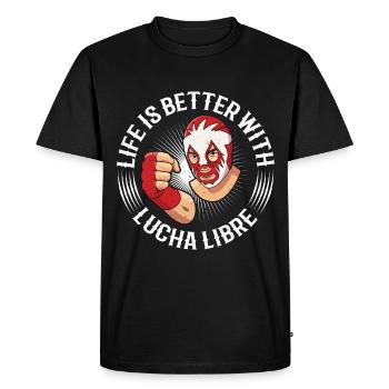 Lutte mexicaine lucha libre mask - T-shirt Premium bio Homme - noir - Devant - Nico (187cm)