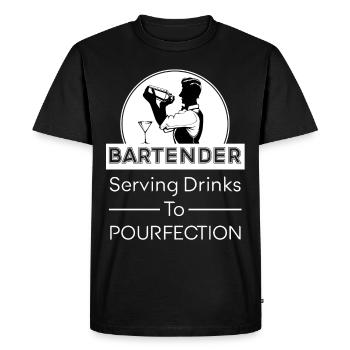 Barman Mixologue Boissons alcoolisées Barman - T-shirt Premium bio Homme - noir - Devant - Nico (187cm)
