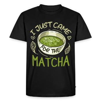 Green tea lover, Japanese - Men's Premium Organic T-Shirt - black - Front - Nico (187cm)