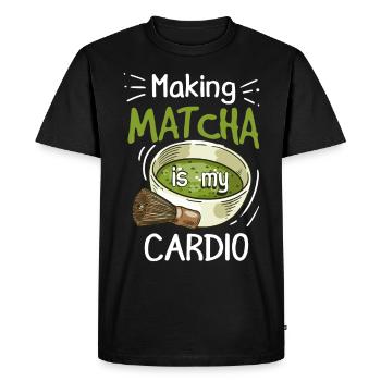 Green tea lover, Japanese - Men's Premium Organic T-Shirt - black - Front - Nico (187cm)