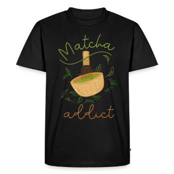Amateurs de thé vert Boisson japonaise Matcha Latte - T-shirt Premium bio Homme - noir - Devant - Nico (187cm)