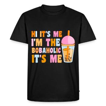 Bubble Tea Drink Pearl Milk Tea Lover Kawaii - Men's Premium Organic T-Shirt - black - Front - Nico (187cm)