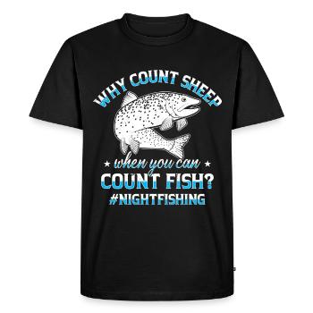 Pêcheur Pêche Canne à pêche Pêche de nuit - T-shirt Premium bio Homme - noir - Devant - Nico (187cm)