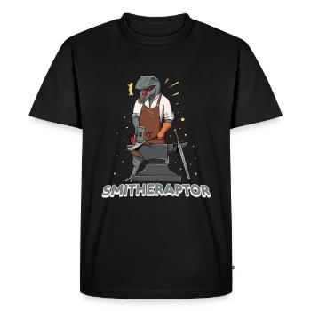 Forger Métallurgiste Dino - T-shirt Premium bio Homme - noir - Devant - Nico (187cm)