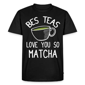 Green Tea Lovers Japanese Matcha Latte Drink - Men's Premium Organic T-Shirt - black - Front - Nico (187cm)
