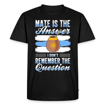 Argentina flag Argentine yerba mate tea - Men's Premium Organic T-Shirt - black - Front - Nico (187cm)