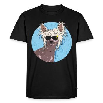 Cadeau de chien chinois à crête chinoise - T-shirt Premium bio Homme - noir - Devant - Nico (187cm)