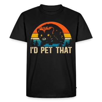 Hérisson Hérisson Amoureux | Drôle de cadeau hérisson - T-shirt Premium bio Homme - noir - Devant - Nico (187cm)