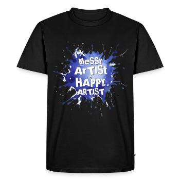 peintre, toile, liquide, peinture, art, peinture - T-shirt Premium bio Homme - noir - Devant - Nico (187cm)