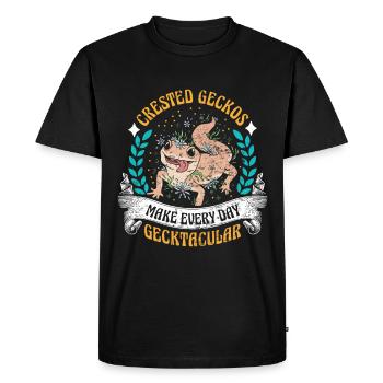 Reptile amant lézard collectionneur Crestie - T-shirt Premium bio Homme - noir - Devant - Nico (187cm)