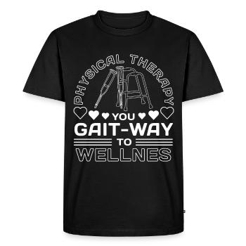 Emploi de physiothérapeute PT Physiotherapy - T-shirt Premium bio Homme - noir - Devant - Nico (187cm)