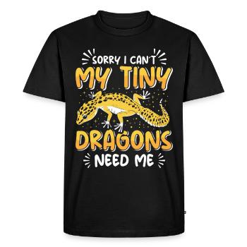 Reptile amant lézard collectionneur Crestie - T-shirt Premium bio Homme - noir - Devant - Nico (187cm)