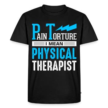 Emploi de physiothérapeute PT Physiotherapy - T-shirt Premium bio Homme - noir - Devant - Nico (187cm)