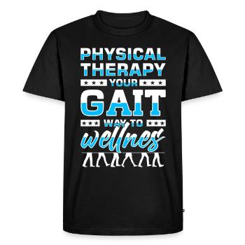 Emploi de physiothérapeute PT Physiotherapy - T-shirt Premium bio Homme - noir - Devant - Nico (187cm)