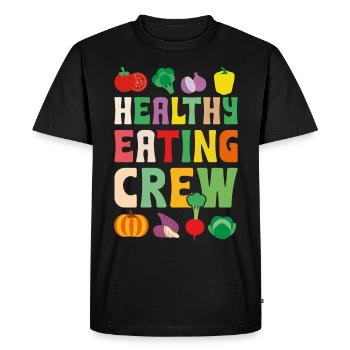 Vegan Vegetarian Food Diet - Men's Premium Organic T-Shirt - black - Front - Nico (187cm)