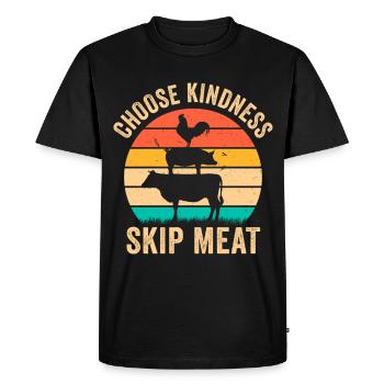 Vegan Vegetarian Food Diet - Men's Premium Organic T-Shirt - black - Front - Nico (187cm)