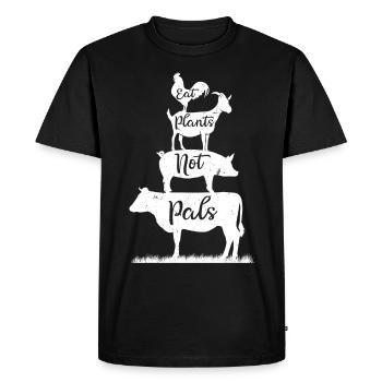 Vegan Vegetarian Food Diet - Men's Premium Organic T-Shirt - black - Front - Nico (187cm)