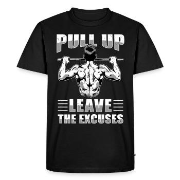 Remise en forme, entraînement, entraînement, exercice, traction, - T-shirt Premium bio Homme - noir - Devant - Nico (187cm)