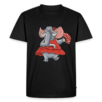Professeur de danse flamenco éléphant dansant - T-shirt Premium bio Homme - noir - Devant - Nico (187cm)