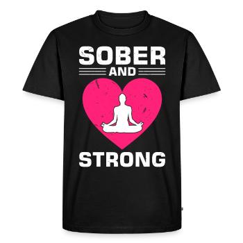 Sobriété, toxicomanie, rétablissement, alcooliques, - T-shirt Premium bio Homme - noir - Devant - Nico (187cm)