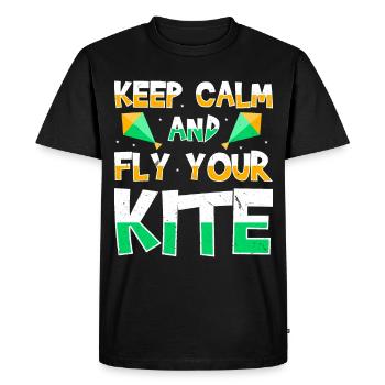 Voler un cerf-volant passe-temps vent kitesurf drôle - T-shirt Premium bio Homme - noir - Devant - Nico (187cm)