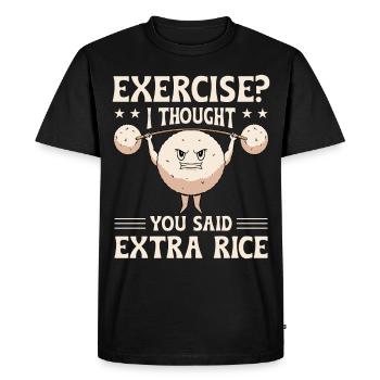 Asian Food Fried Rice Bowl - Men's Premium Organic T-Shirt - black - Front - Nico (187cm)