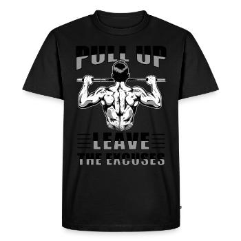 Remise en forme, entraînement, entraînement, exercice, traction, - T-shirt Premium bio Homme - noir - Devant - Nico (187cm)