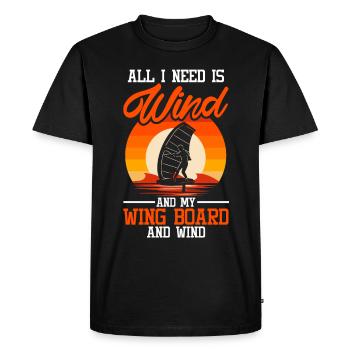 Wingsurfing Foil Wing Wing Boarding Wing Foiling - Men's Premium Organic T-Shirt - black - Front - Nico (187cm)