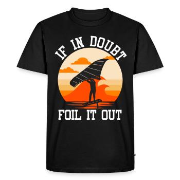 Wingsurfing Foil Wing Wing Boarding Wing Foiling - T-shirt Premium bio Homme - noir - Devant - Nico (187cm)