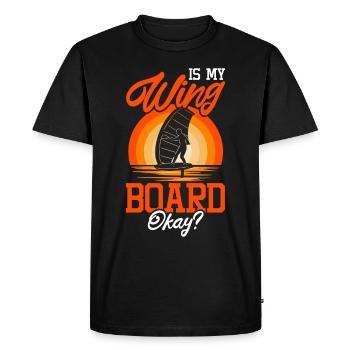Wingsurfing Foil Wing Wing Boarding Wing Foiling - T-shirt Premium bio Homme - noir - Devant - Nico (187cm)
