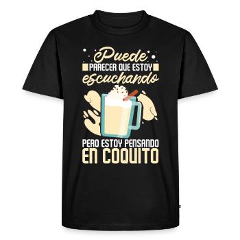 Puerto Rico Puerto Rican Eggnog - Men's Premium Organic T-Shirt - black - Front - Nico (187cm)