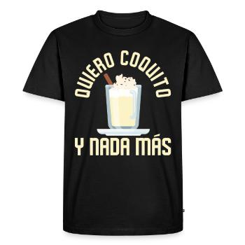 Puerto Rico Puerto Rican Eggnog - Men's Premium Organic T-Shirt - black - Front - Nico (187cm)