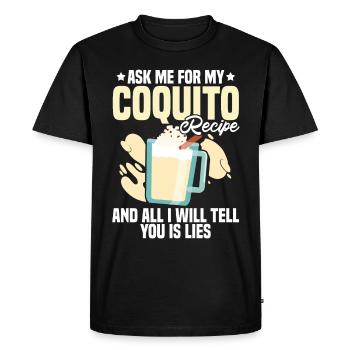 Porto Rico Lait de poule portoricain - T-shirt Premium bio Homme - noir - Devant - Nico (187cm)