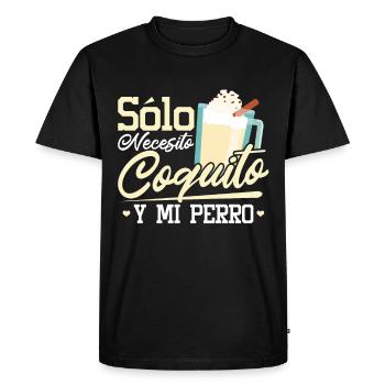Puerto Rico Puerto Rican Eggnog - Men's Premium Organic T-Shirt - black - Front - Nico (187cm)