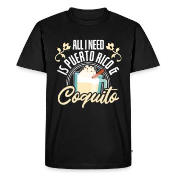 Puerto Rico Puerto Rican Eggnog - Men's Premium Organic T-Shirt - black - Front - Nico (187cm)