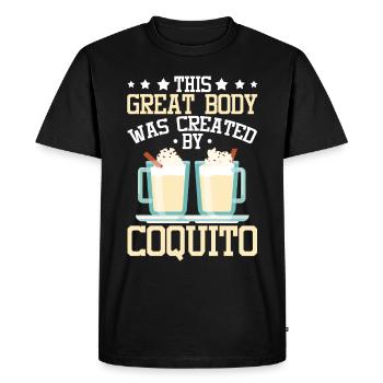 Puerto Rico Puerto Rican Eggnog - Men's Premium Organic T-Shirt - black - Front - Nico (187cm)
