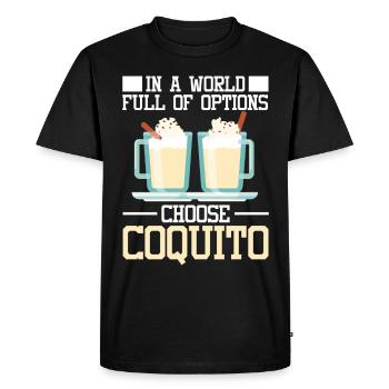 Puerto Rico Puerto Rican Eggnog - Men's Premium Organic T-Shirt - black - Front - Nico (187cm)