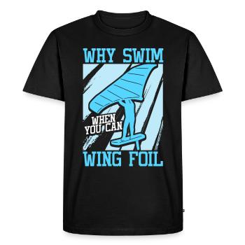 Wingsurfing Foil Wing Wing Boarding Wing Foiling - T-shirt Premium bio Homme - noir - Devant - Nico (187cm)