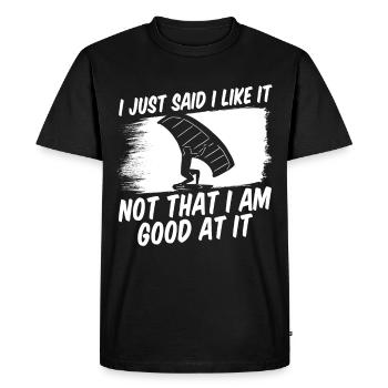 Wingsurfing Foil Wing Wing Boarding Wing Foiling - T-shirt Premium bio Homme - noir - Devant - Nico (187cm)