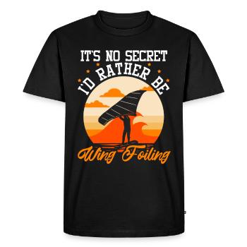 Wingsurfing Foil Wing Wing Boarding Wing Foiling - T-shirt Premium bio Homme - noir - Devant - Nico (187cm)
