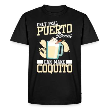 Porto Rico Portoricain - T-shirt Premium bio Homme - noir - Devant - Nico (187cm)