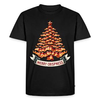 Merry Crispness Christmas Tree Bacon - Men's Premium Organic T-Shirt - black - Front - Nico (187cm)