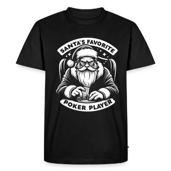 Père Noël Père Noël joueur de poker - T-shirt Premium bio Homme - noir - Devant - Nico (187cm)