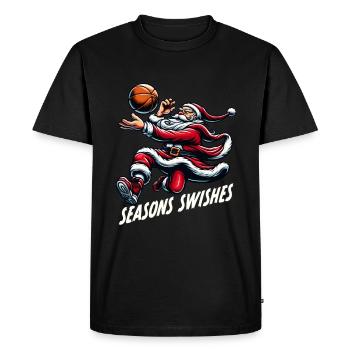 Noël Père Noël saisons Swishes - T-shirt Premium bio Homme - noir - Devant - Nico (187cm)