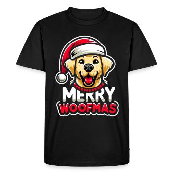 Chien de Noël Merry Woofmas Noël Labrador - T-shirt Premium bio Homme - noir - Devant - Nico (187cm)
